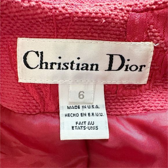 Vintage Christian Dior Red Wrap Front Blazer - Size 6 - Picture 10 of 13